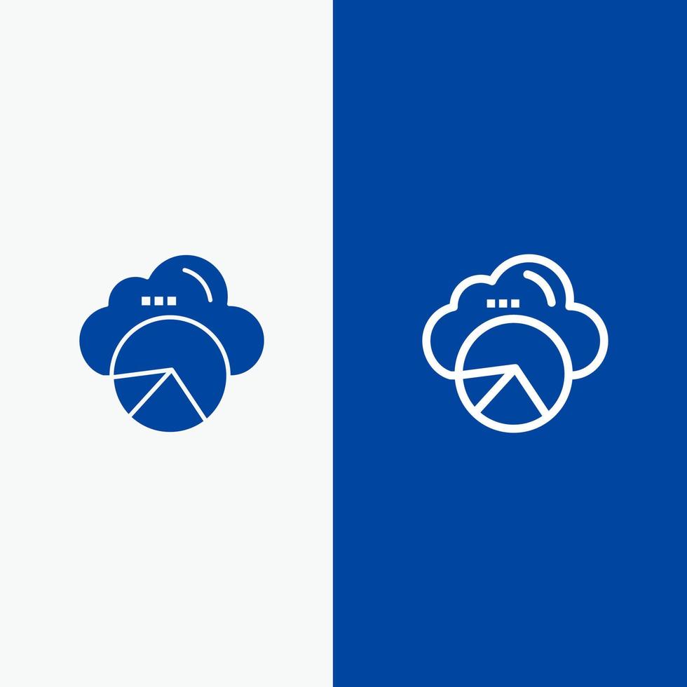 rapportage wolk gegevens wetenschap wolk wetenschap lijn en glyph solide icoon blauw banier lijn en glyph solide icoon blauw banier vector