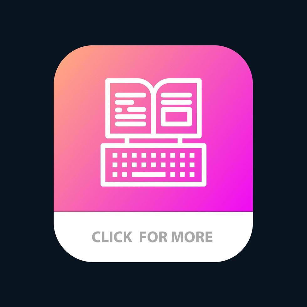 sleutel toetsenbord boek facebook mobiel app knop android en iOS lijn versie vector