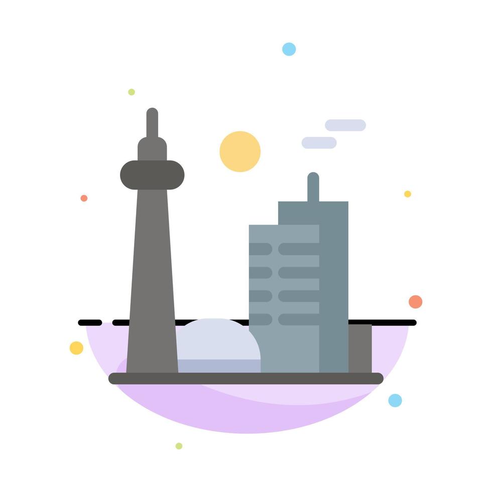 gebouw Canada stad beroemd stad Toronto abstract vlak kleur icoon sjabloon vector