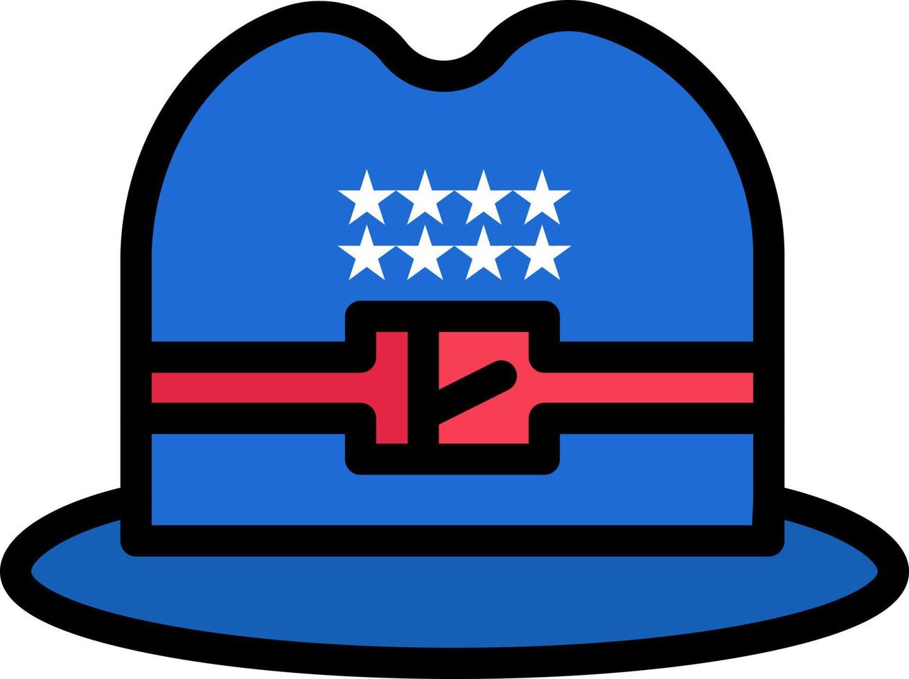 hoed pet Amerikaans bedrijf logo sjabloon vlak kleur vector