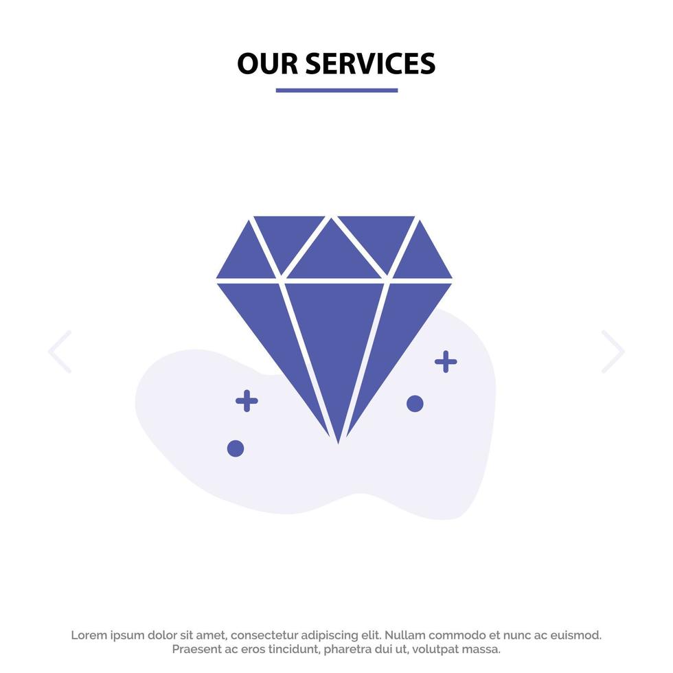 onze Diensten diamant Canada juweel solide glyph icoon web kaart sjabloon vector