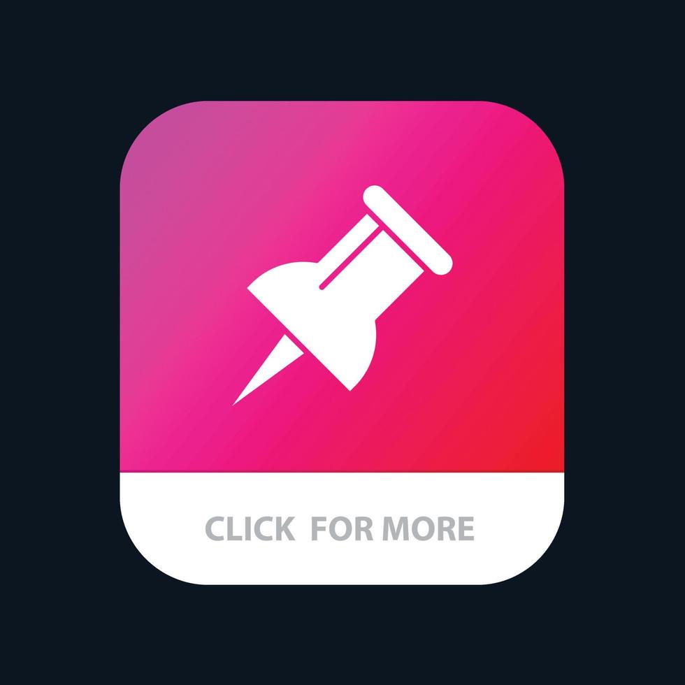markeerstift pin mobiel app knop android en iOS glyph versie vector