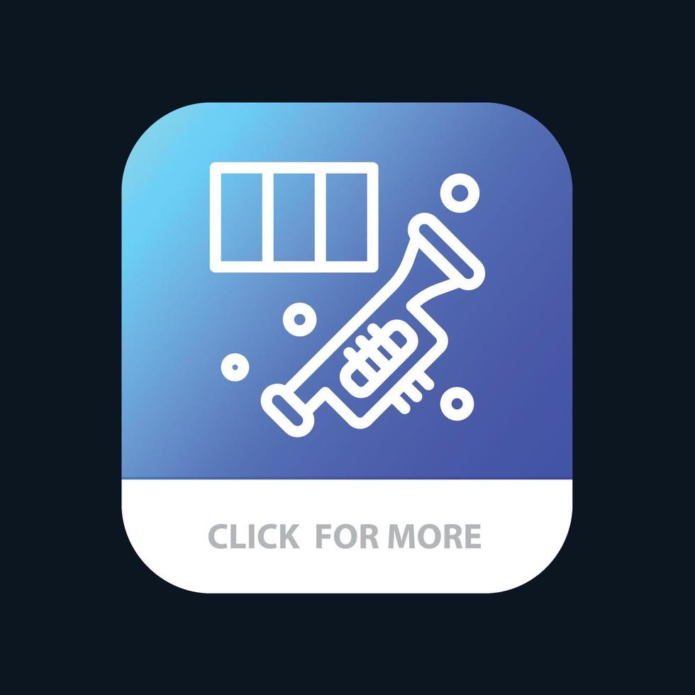 messing toeter instrument muziek- trompet mobiel app knop android en iOS lijn versie vector