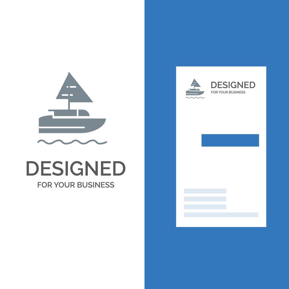 boot schip Indisch land grijs logo ontwerp en bedrijf kaart sjabloon vector