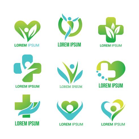 Set van vector logo's voor genezing