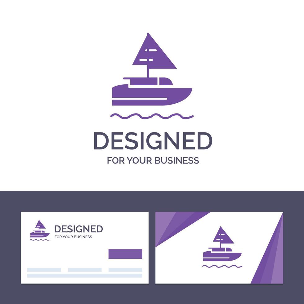 creatief bedrijf kaart en logo sjabloon boot schip Indisch land vector illustratie