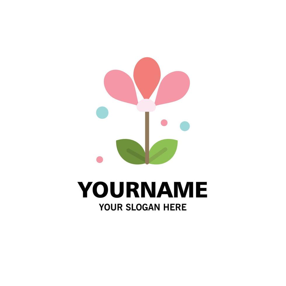 bloem bloemen natuur voorjaar bedrijf logo sjabloon vlak kleur vector