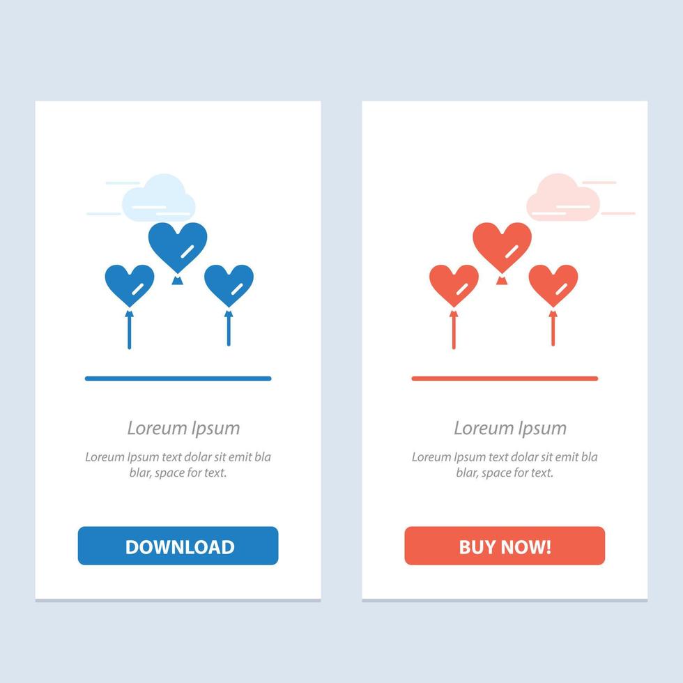 hart ballon liefde blauw en rood downloaden en kopen nu web widget kaart sjabloon vector
