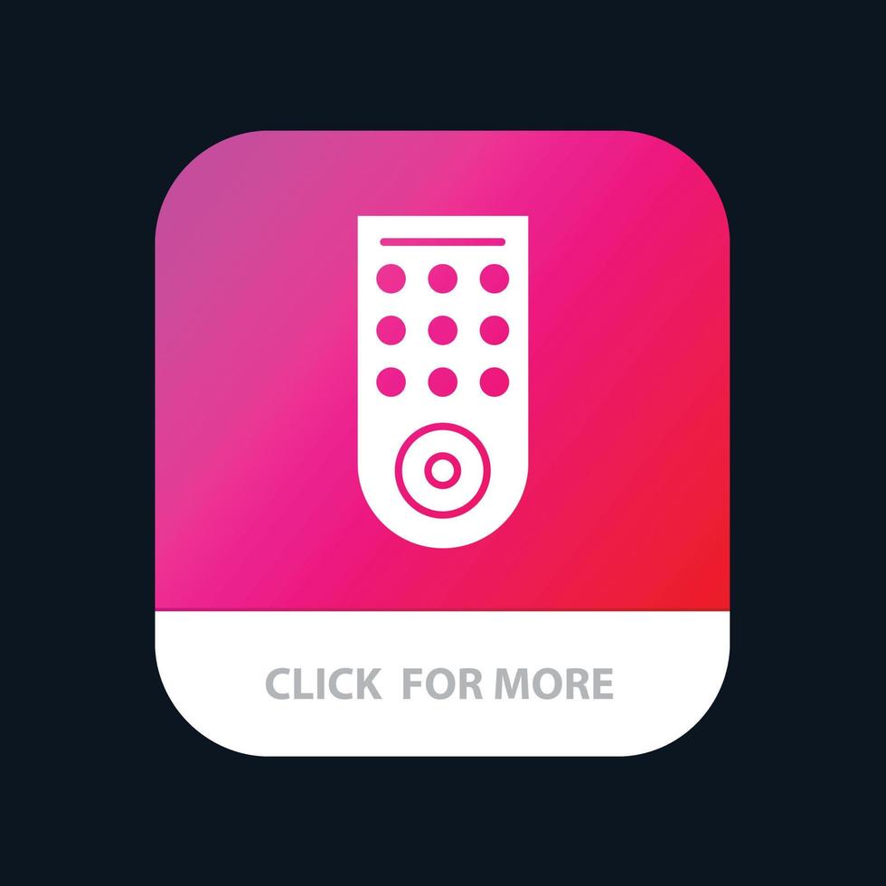 controle afgelegen TV mobiel app knop android en iOS glyph versie vector
