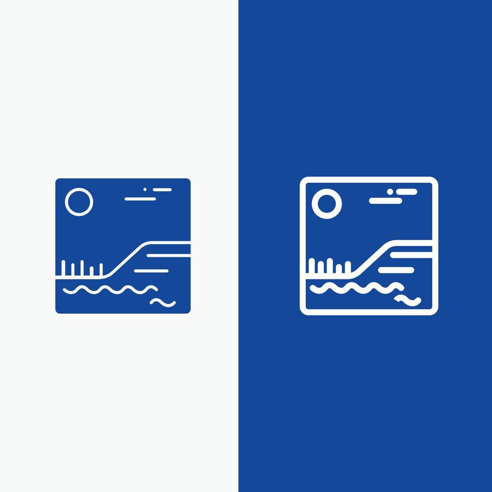 beeld afbeelding Canada lijn en glyph solide icoon blauw banier lijn en glyph solide icoon blauw banier vector