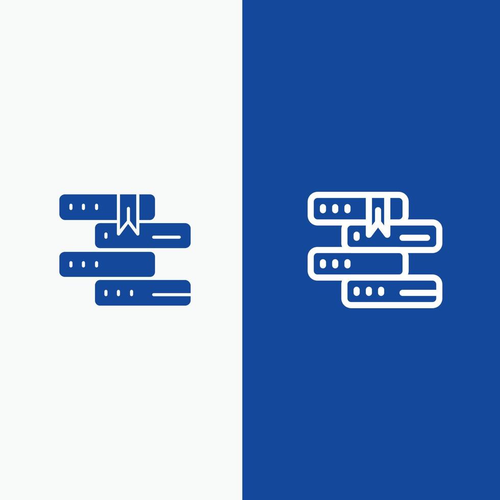 boeken onderwijs bibliotheek studie lijn en glyph solide icoon blauw banier lijn en glyph solide icoon blauw banier vector