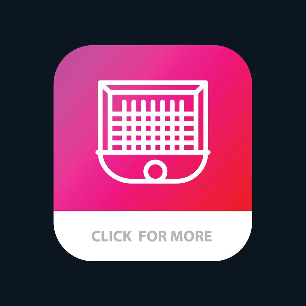 bal poort doel paal netto voetbal mobiel app knop android en iOS lijn versie vector