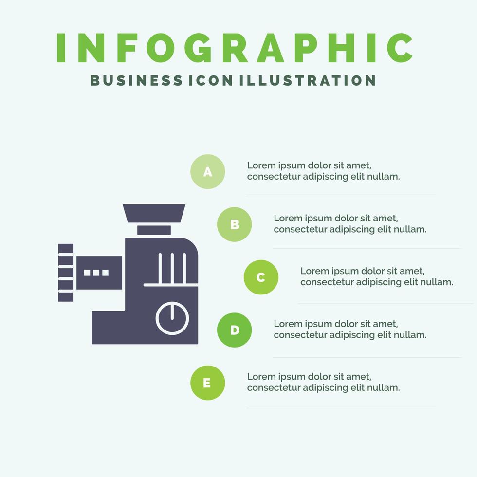 menger keuken handleiding mengen infographics presentatie sjabloon 5 stappen presentatie vector