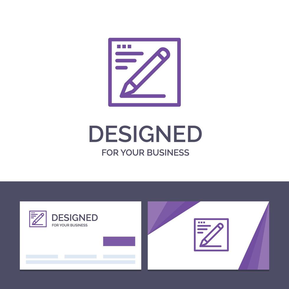 creatief bedrijf kaart en logo sjabloon browser potlood tekst onderwijs vector illustratie