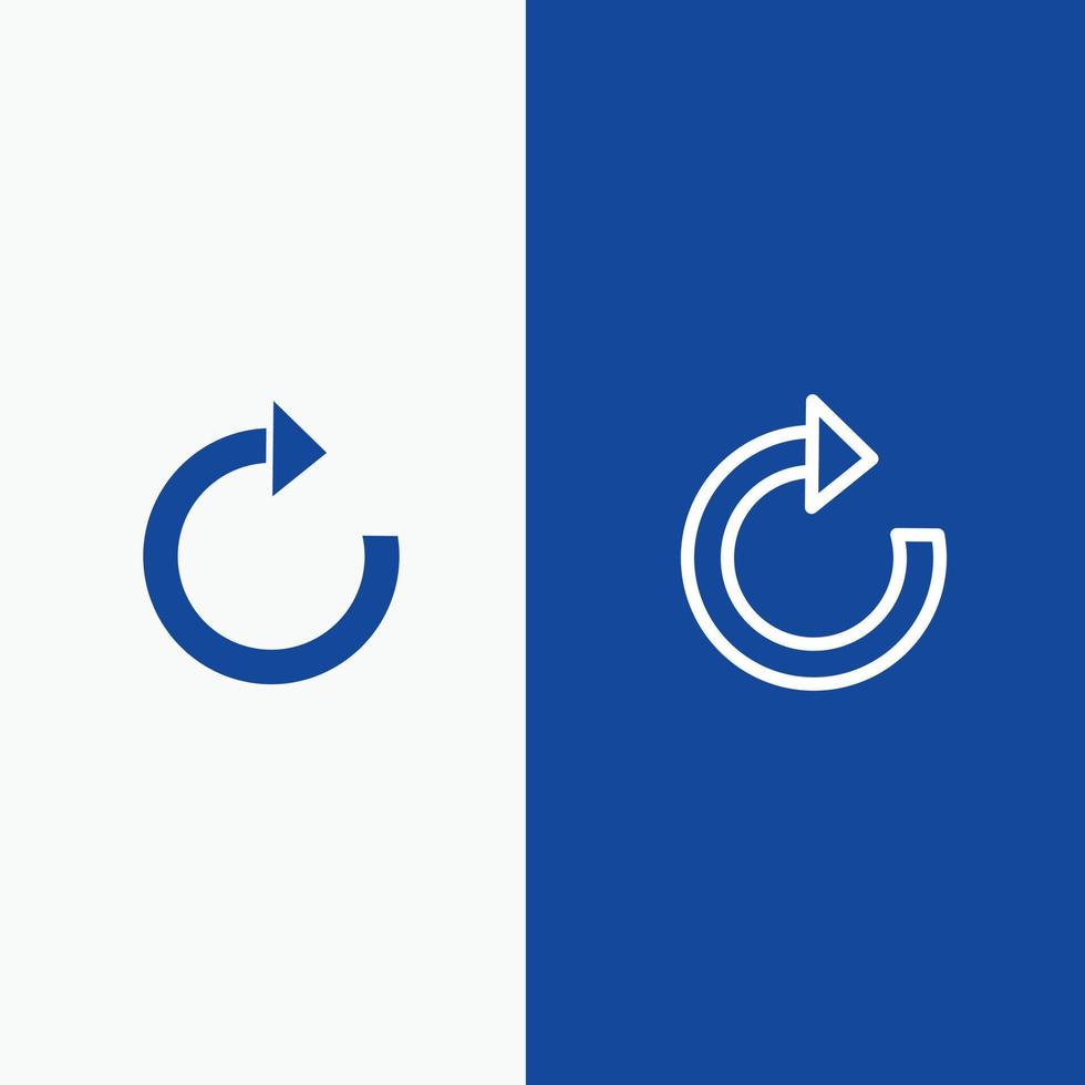 pijl herstellen vernieuwen lijn en glyph solide icoon blauw banier lijn en glyph solide icoon blauw banier vector