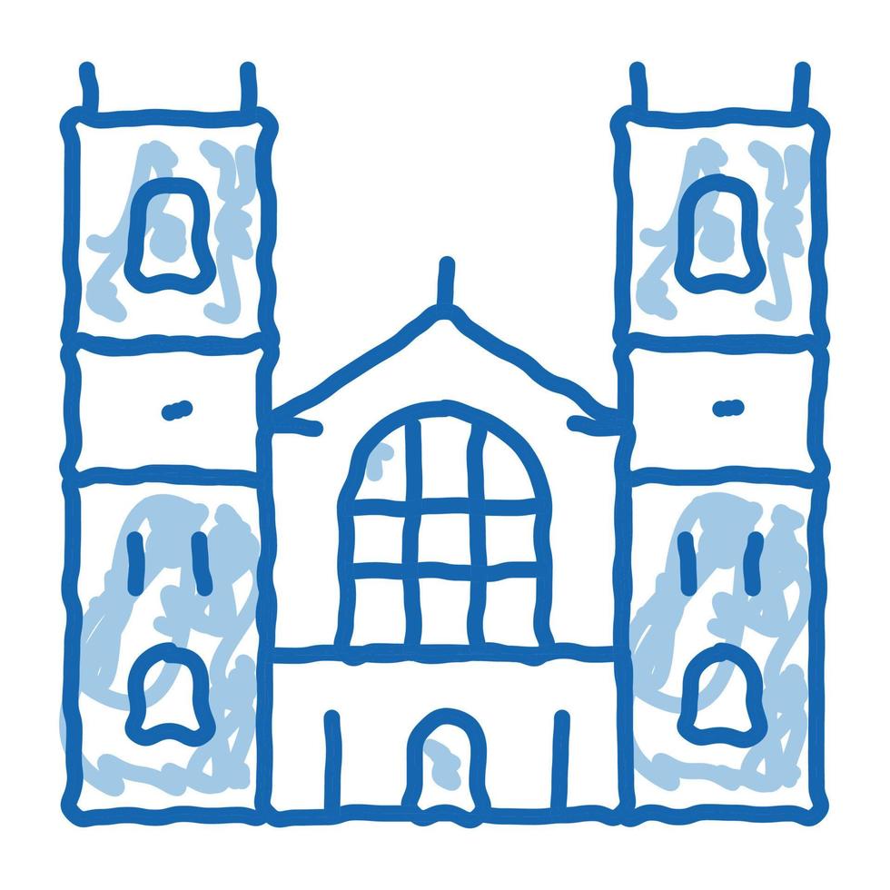 kasteel facade tekening icoon hand- getrokken illustratie vector