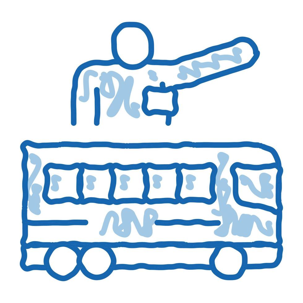 bus gids tekening icoon hand- getrokken illustratie vector