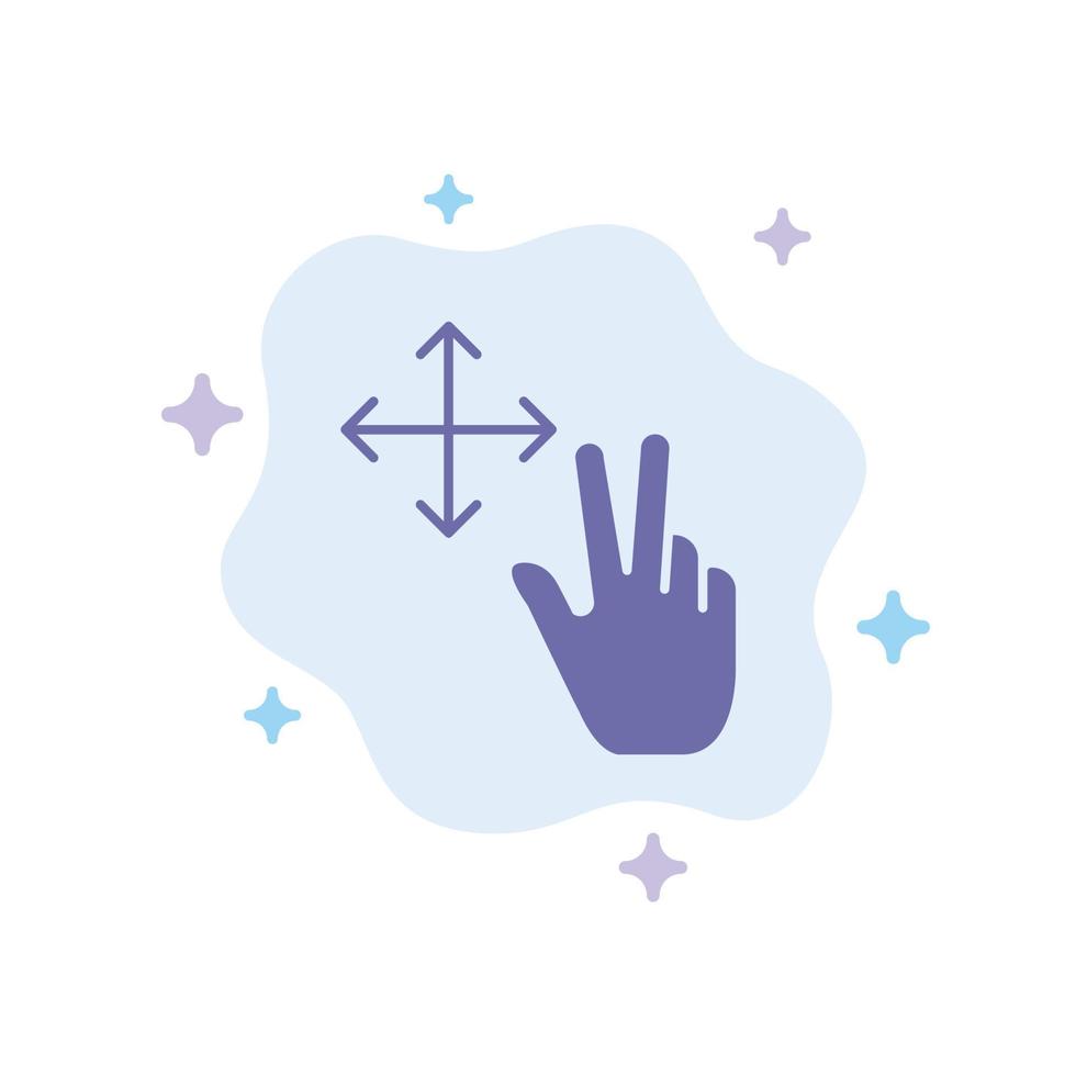 vinger gebaar houden blauw icoon Aan abstract wolk achtergrond vector