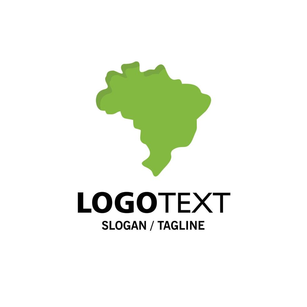 Brazilië kaart land bedrijf logo sjabloon vlak kleur vector