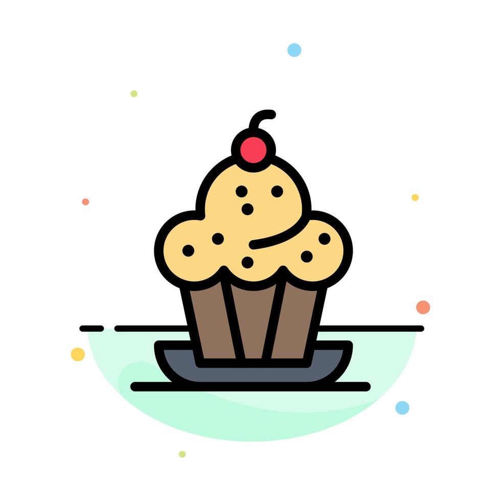 taart toetje muffin zoet dankzegging abstract vlak kleur icoon sjabloon vector