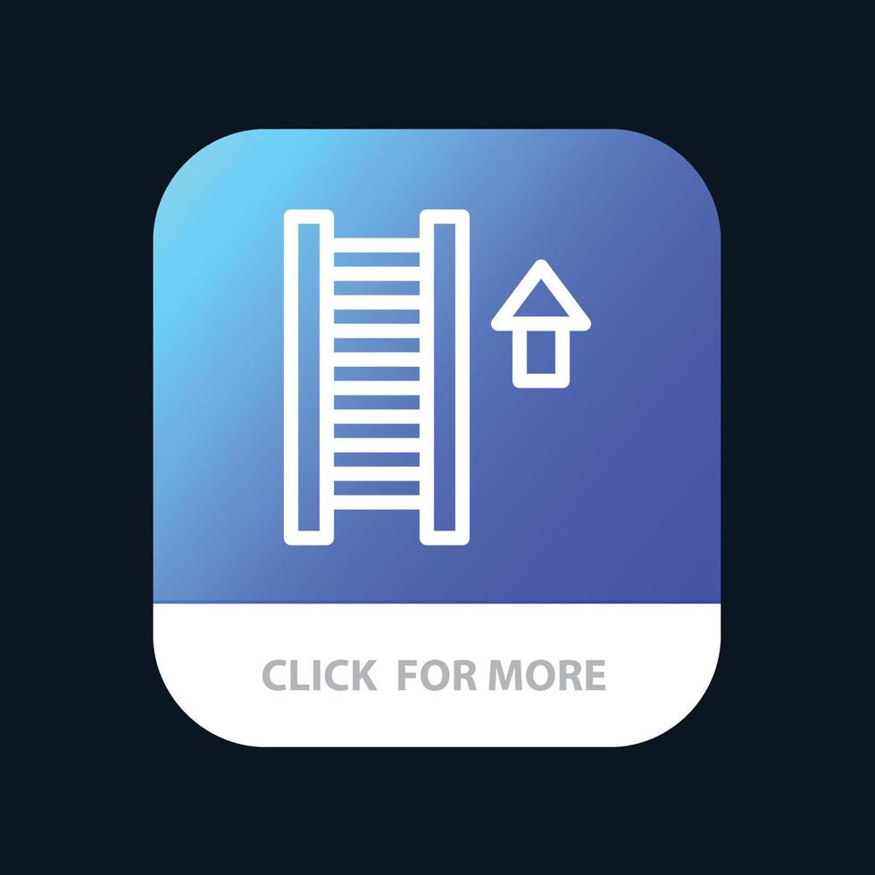 ladder trap trappenhuis pijl mobiel app knop android en iOS lijn versie vector