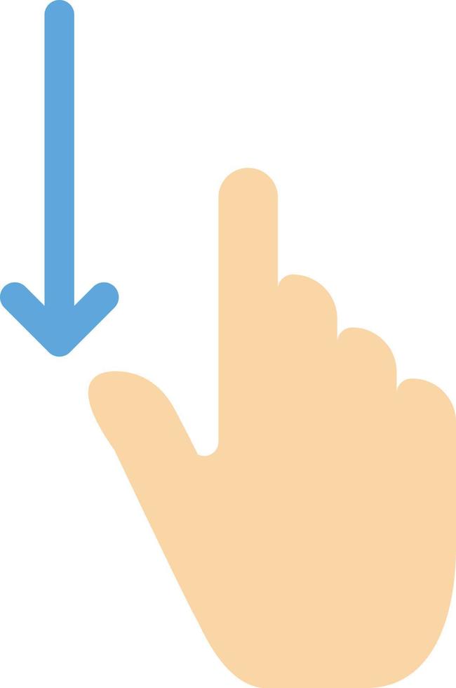 naar beneden vinger gebaar gebaren hand- vlak kleur icoon vector icoon banier sjabloon