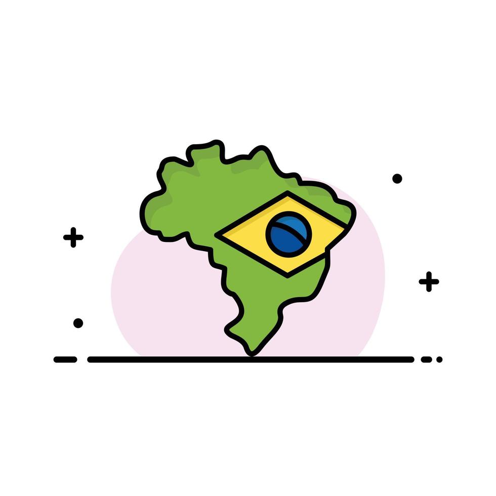 kaart vlag Brazilië bedrijf logo sjabloon vlak kleur vector