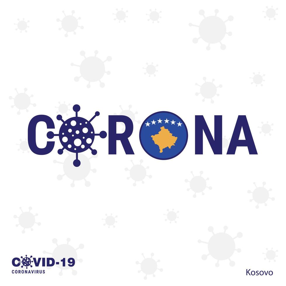 Kosovo coronavirus typografie covid19 land banier blijven huis blijven gezond nemen zorg van uw eigen Gezondheid vector