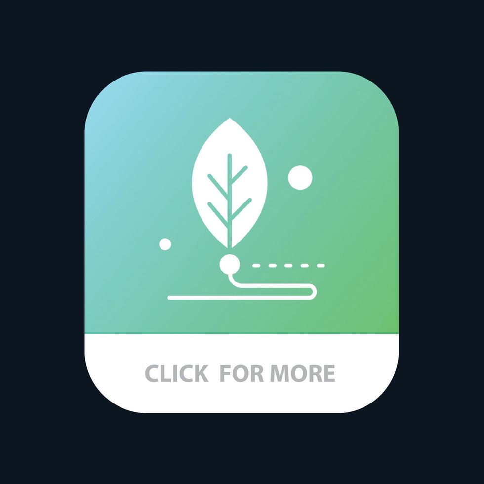 kunstmatig biologie digitaal blad leven mobiel app knop android en iOS glyph versie vector