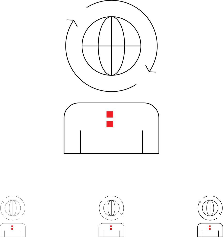 bedrijf globaal beheer modern stoutmoedig en dun zwart lijn icoon reeks vector