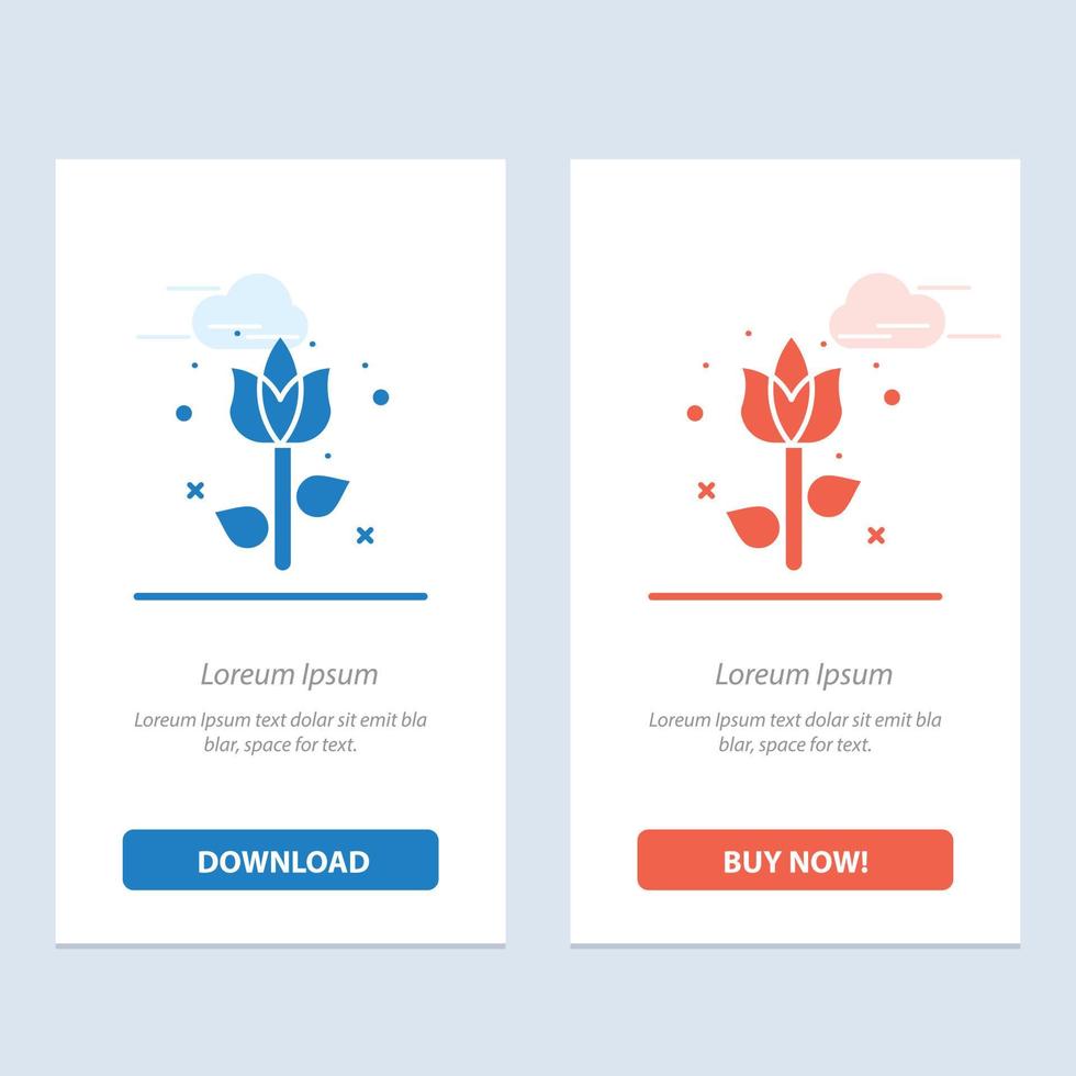 decoratie Pasen bloem fabriek blauw en rood downloaden en kopen nu web widget kaart sjabloon vector