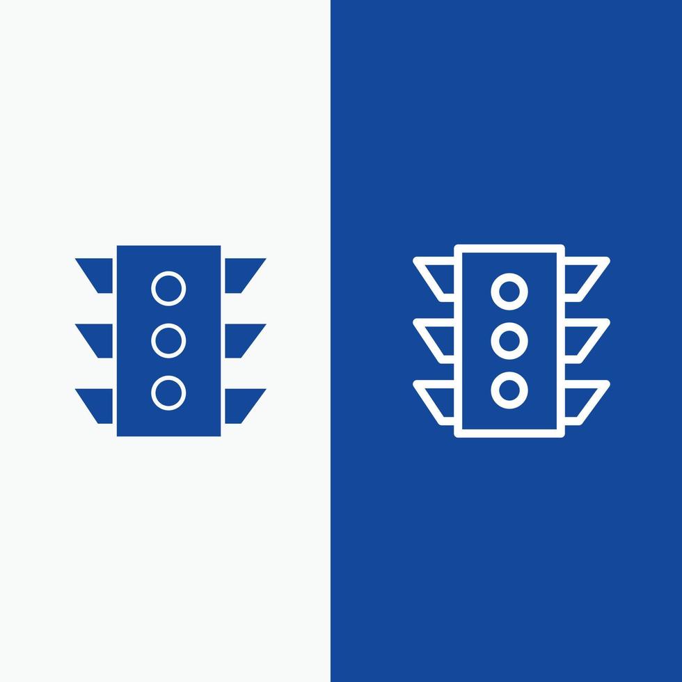 licht verkeer signaal navigatie regel lijn en glyph solide icoon blauw banier lijn en glyph solide icoon blauw banier vector