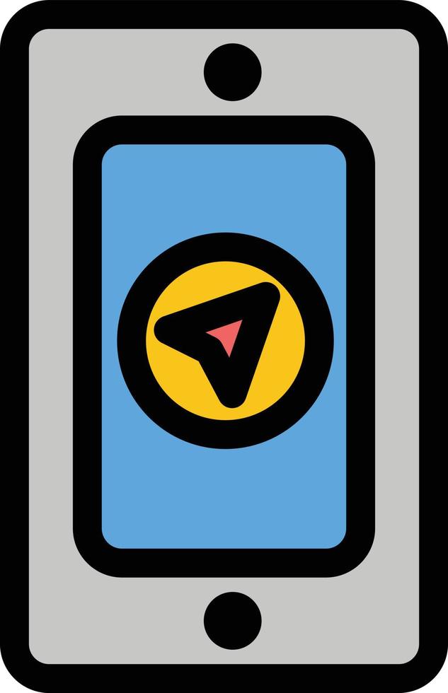 mobiel pin regenachtig vlak kleur icoon vector icoon banier sjabloon