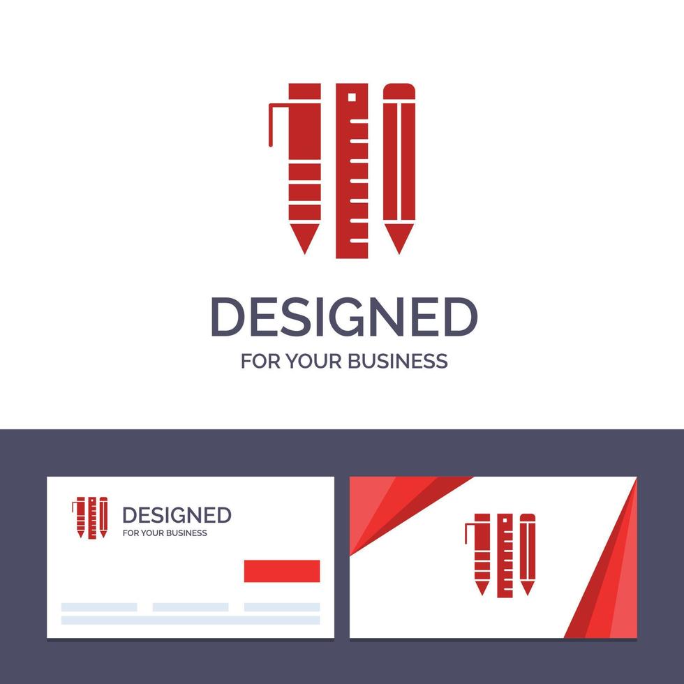 creatief bedrijf kaart en logo sjabloon gereedschap essentieel gereedschap stationair items pen vector illustratie