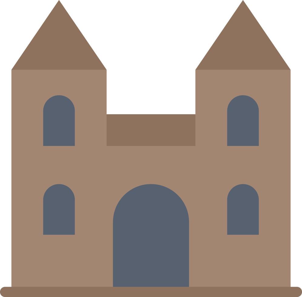 groot kathedraal kerk kruis vlak kleur icoon vector icoon banier sjabloon