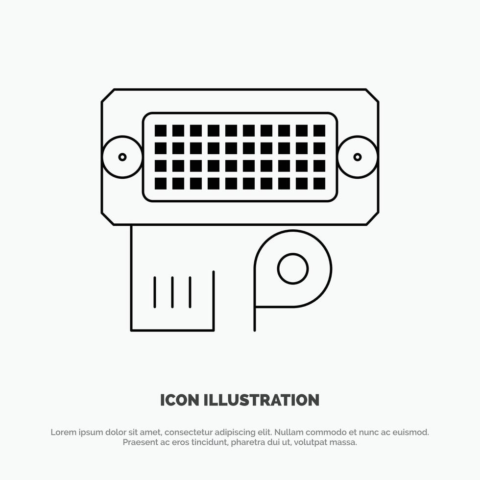 adapter verbinding gegevens invoer lijn icoon vector