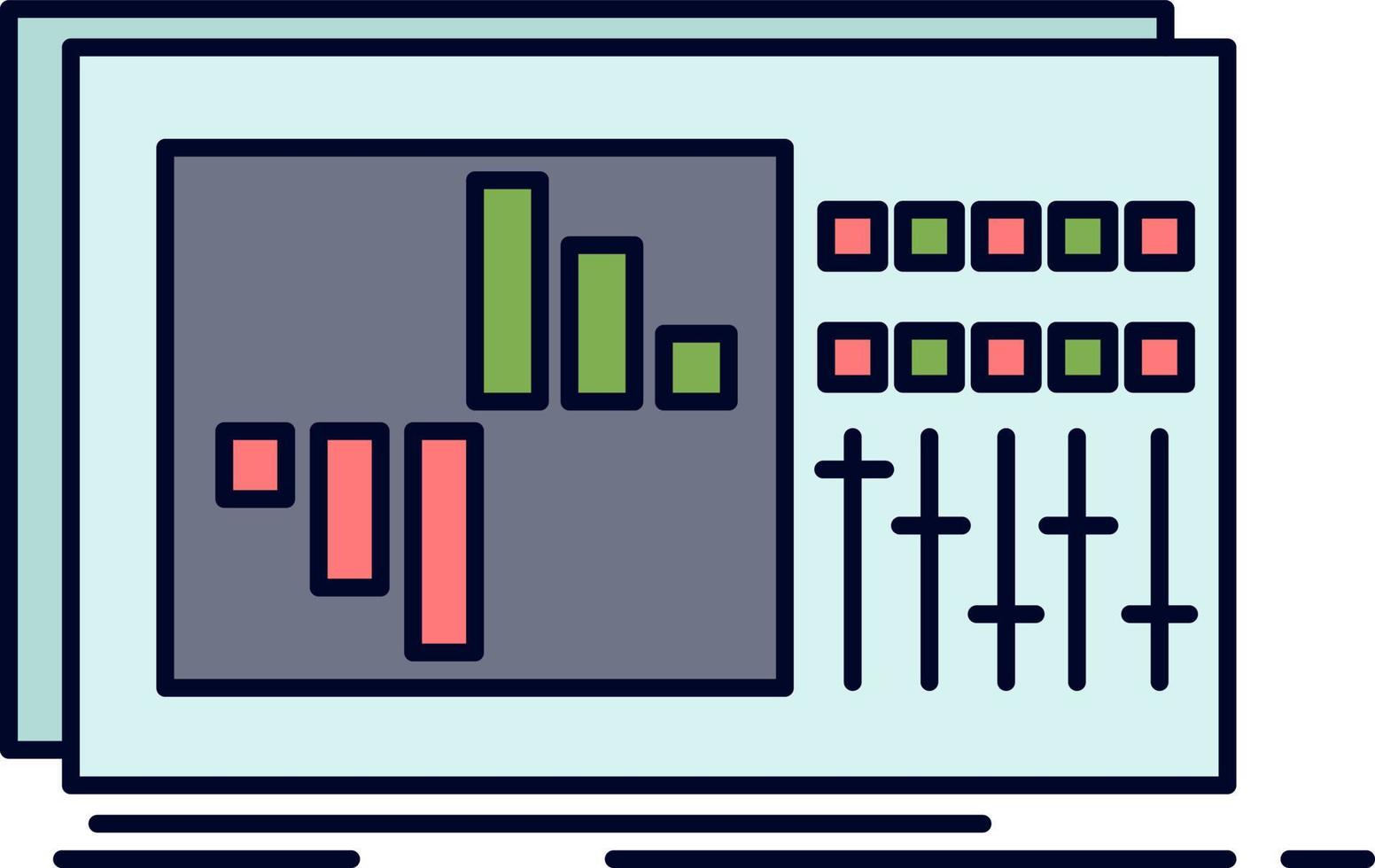 controle equalizer egalisatie geluid studio vlak kleur icoon vector