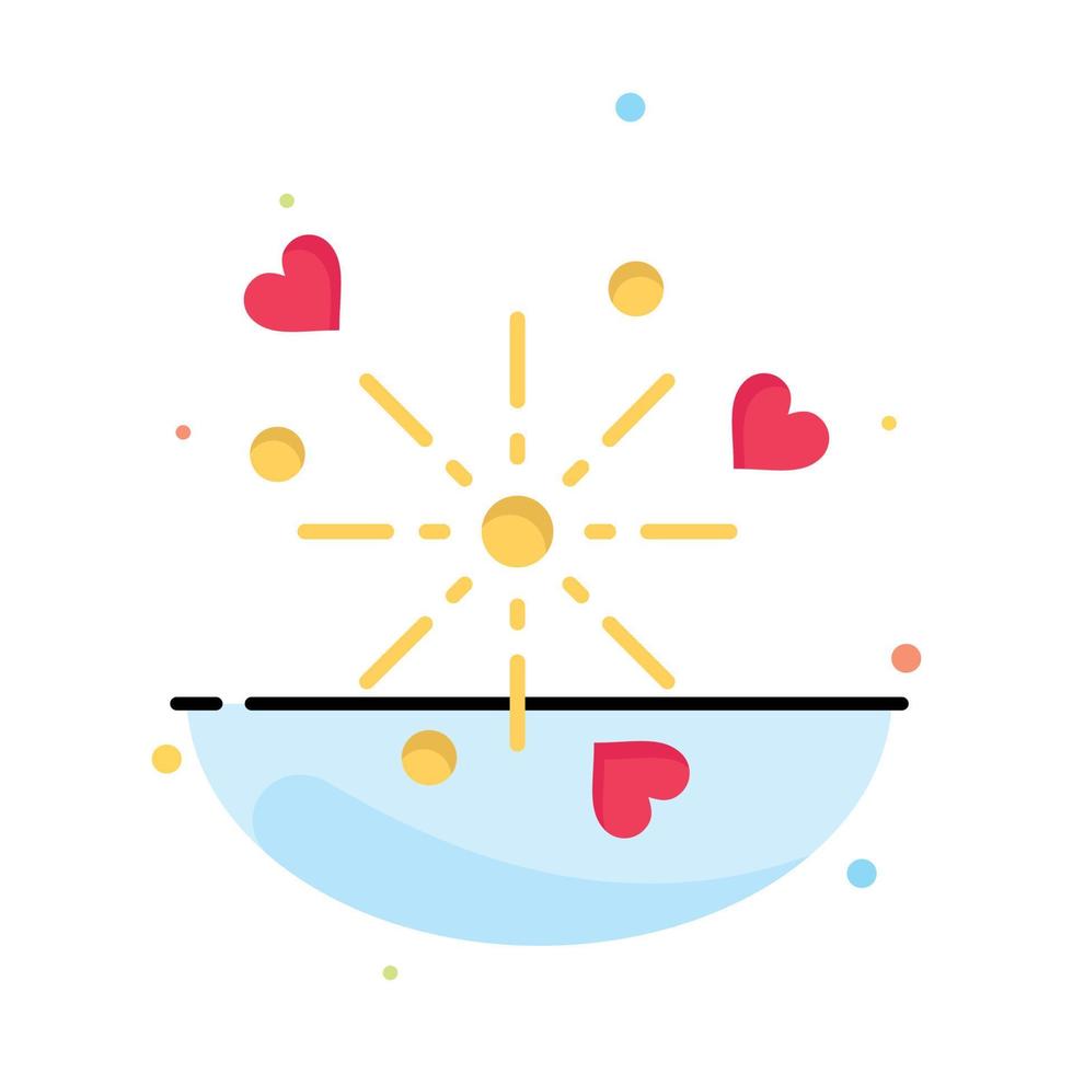 vuurwerk viering hart liefde bedrijf logo sjabloon vlak kleur vector