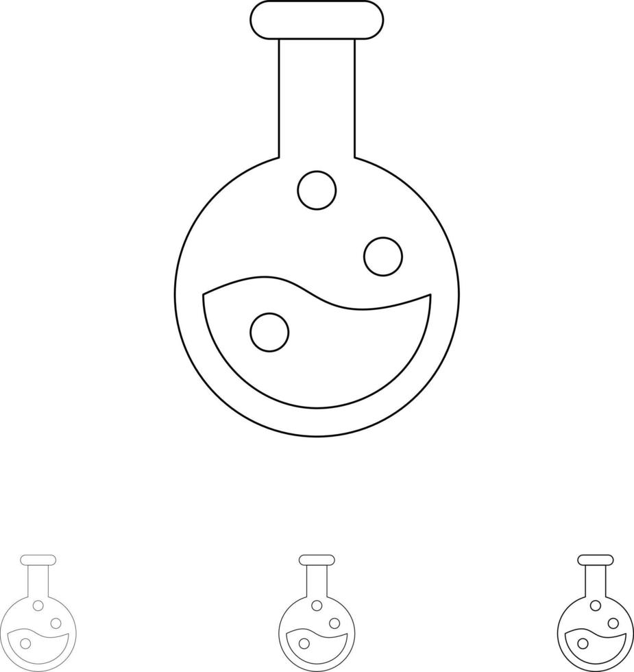 onderwijs laboratorium laboratorium stoutmoedig en dun zwart lijn icoon reeks vector