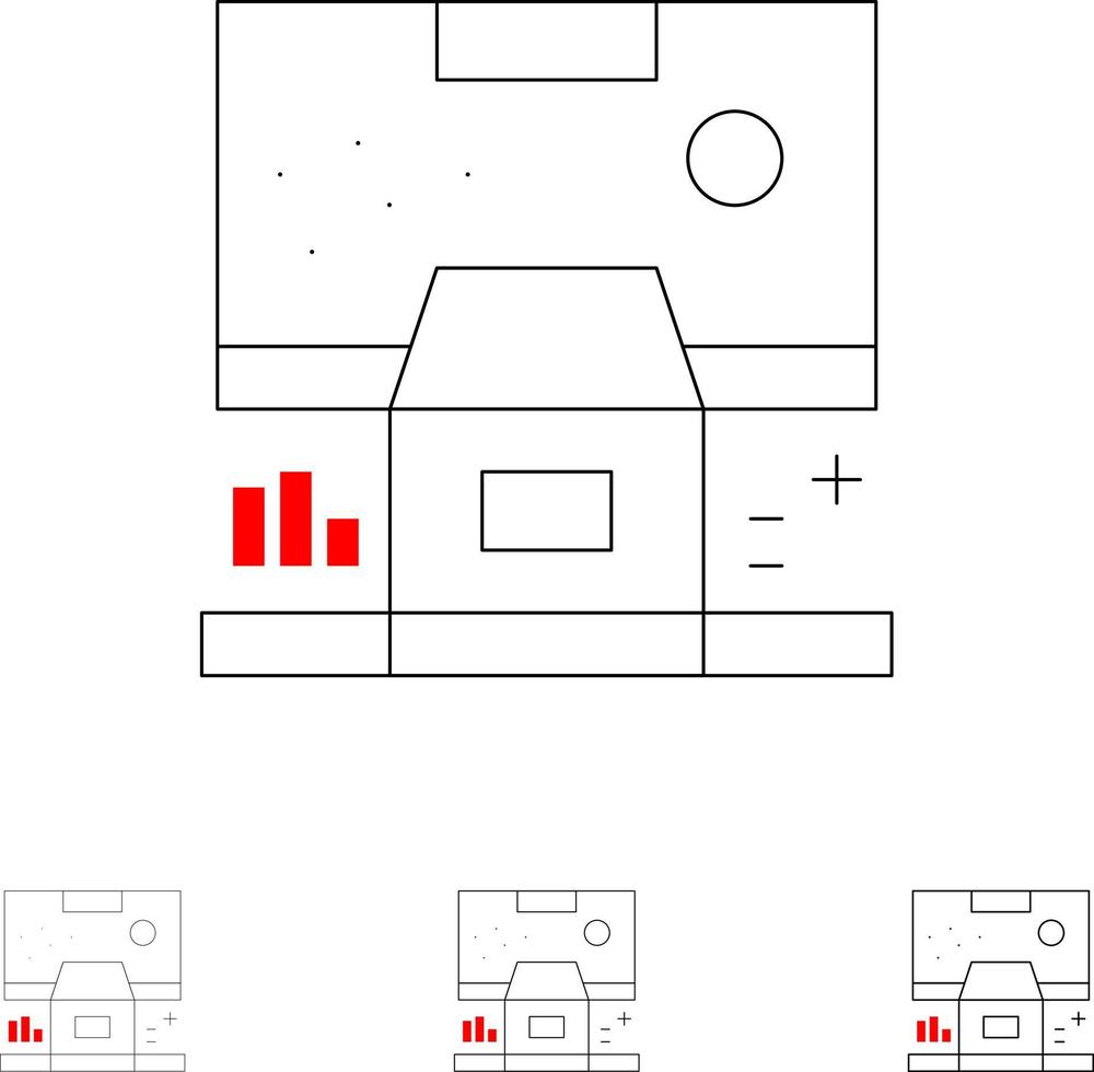 cabine centrum controle paneel kamer stoutmoedig en dun zwart lijn icoon reeks vector