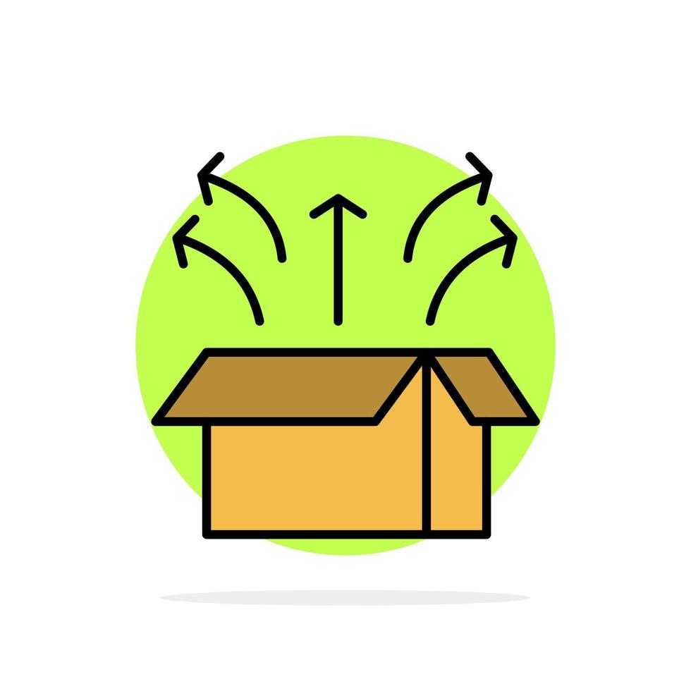 vrijlating doos lancering Open doos Product abstract cirkel achtergrond vlak kleur icoon vector