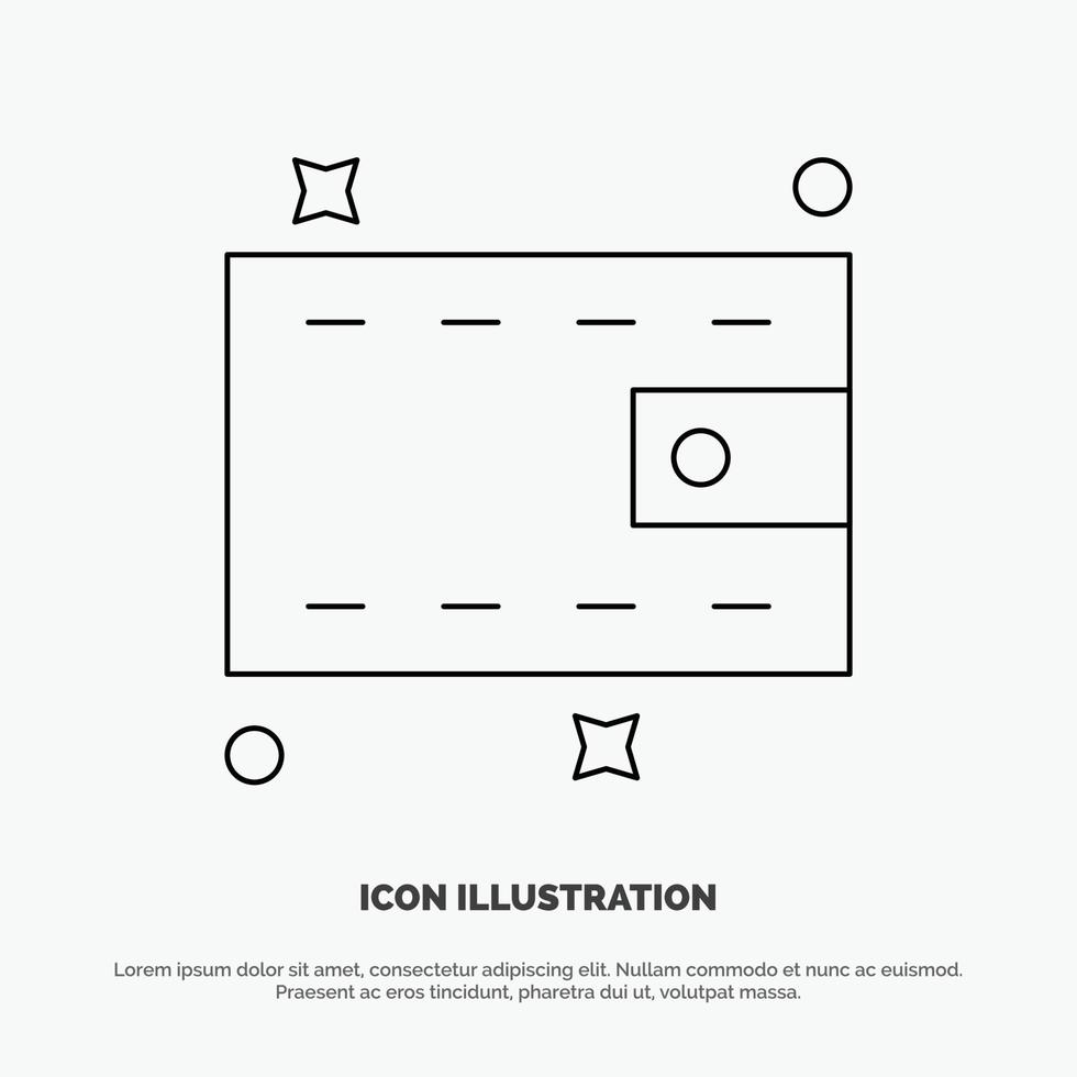 portemonnee geld contant geld lijn icoon vector