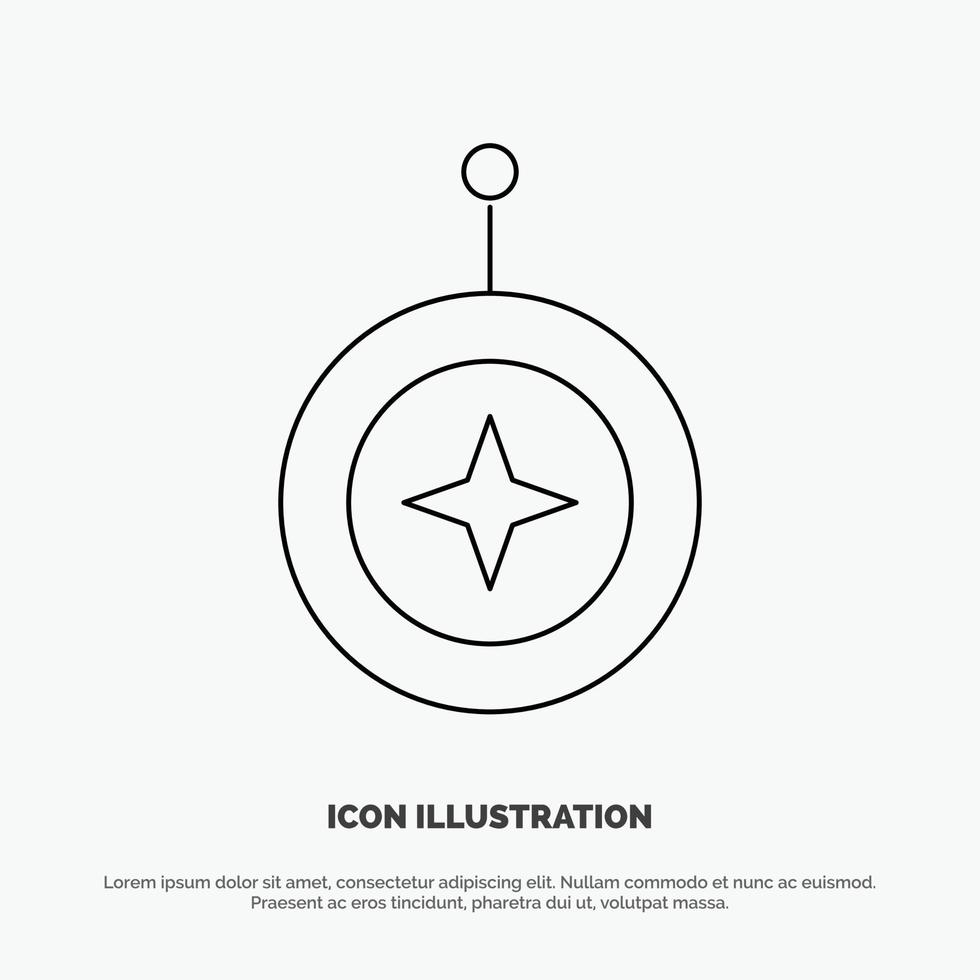 insigne ster medaille schild eer lijn icoon vector