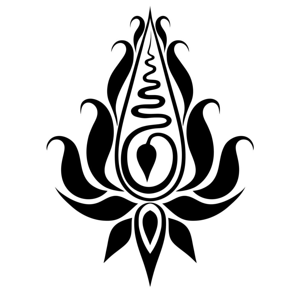 unalome lotus vorm van silhouet decoratie met Thais kunst patroon van illustratie in een religieus instelling boeddhistisch en hindoeïsme ornament en kunst zijn elegant gevallen van traditioneel Aziatisch cultuur vector