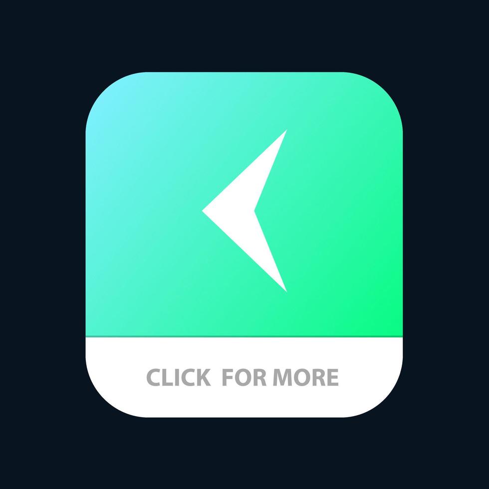 pijl terug teken mobiel app knop android en iOS glyph versie vector