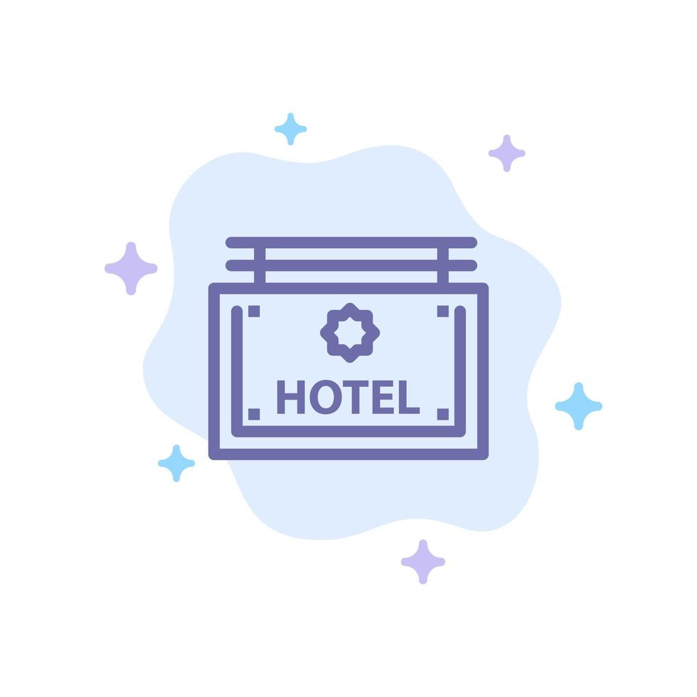 hotel teken bord richting blauw icoon Aan abstract wolk achtergrond vector