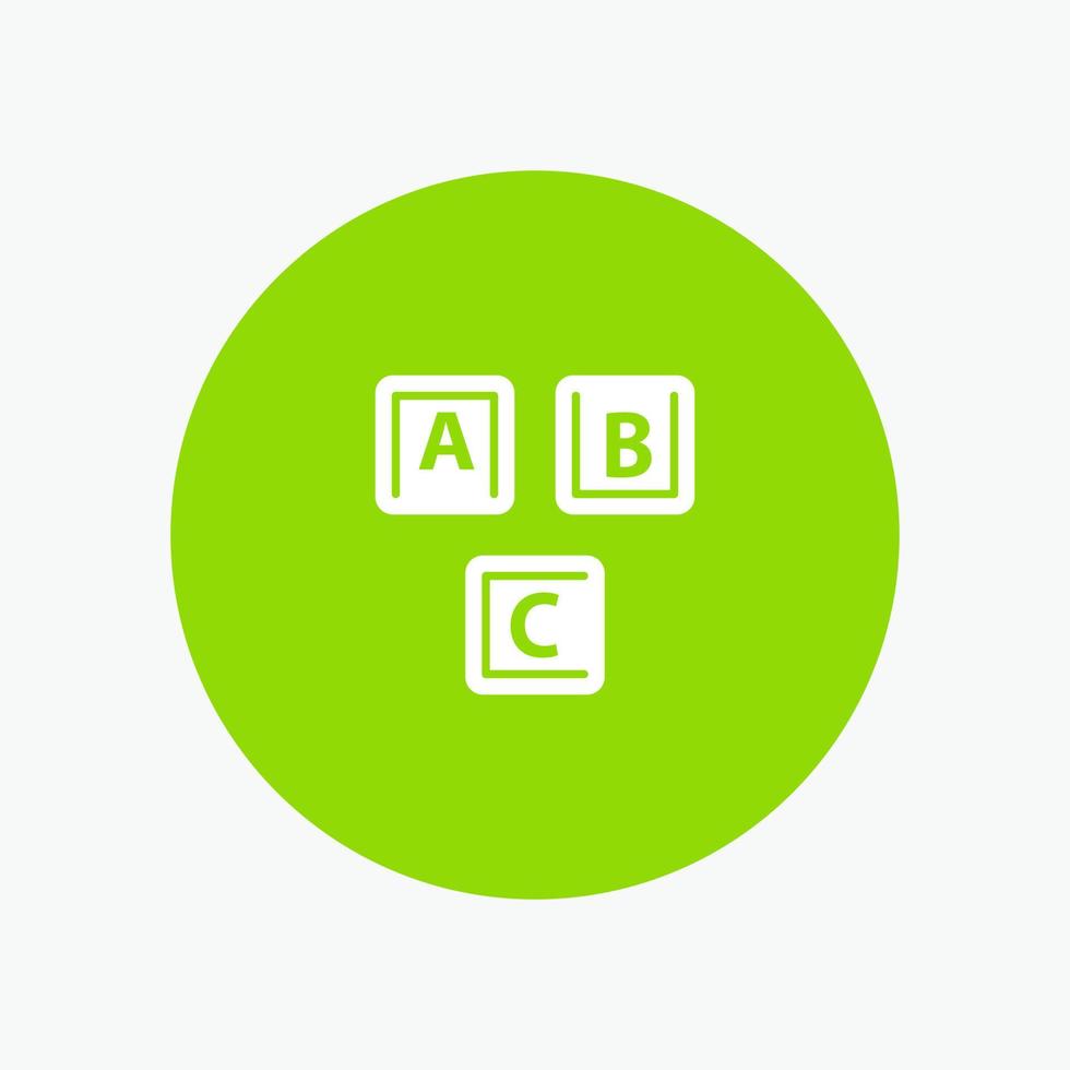 abc blokken eenvoudig alfabet kennis wit glyph icoon vector