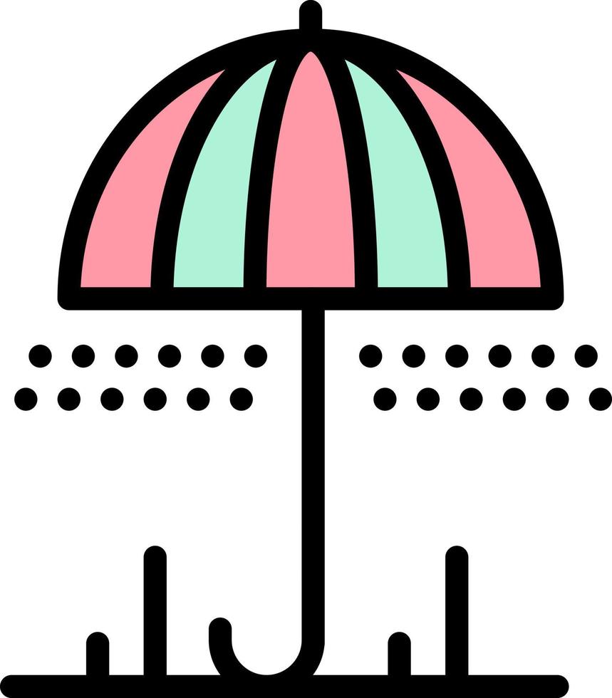 regen paraplu weer voorjaar vlak kleur icoon vector icoon banier sjabloon