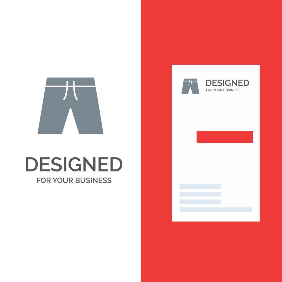 strand kleding kort shorts grijs logo ontwerp en bedrijf kaart sjabloon vector
