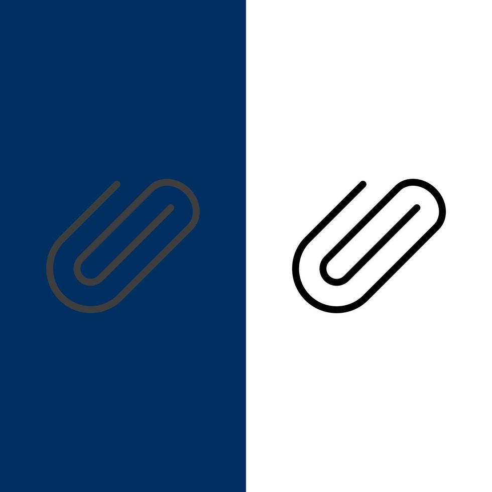 hechting vastmaken klem toevoegen pictogrammen vlak en lijn gevulde icoon reeks vector blauw achtergrond